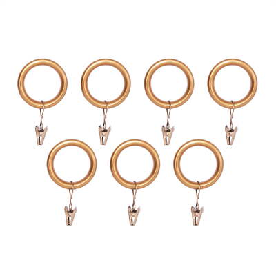 Better Homes & Gardens Metal Curtain Clip Rings in Gold,1 in Diameter, 7-Pack-image