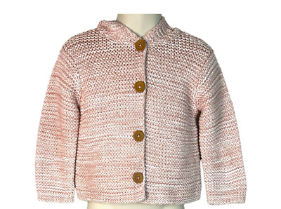 Nordstrom - Baby Girls Organic Hooded Cardigan - Pink Misty Heather - 12 Months-image