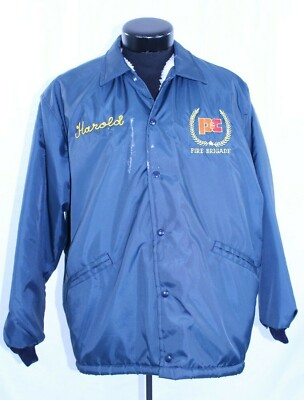 West Wind P&C Fresh Harold Satin VTG Made USA XL Jacket Coat NY Fire Brigade BUC-image