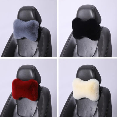 Cozy Winter Plush Head Pillow for Car For Seat Comfortable Neck Support-image