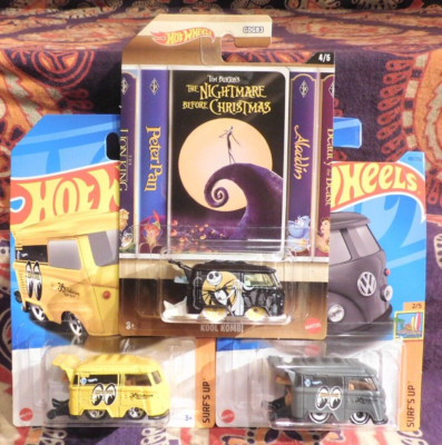 Hot Wheels 3 KOOL KOMBI Mooneyes Grey & Yellow Walmart Excl Disney Nightmare-image