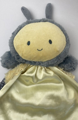 Lovely BUZZI Bumble Baby Gund Bee Blanket Comfy Cozy Yellow Gray Satin Security-image
