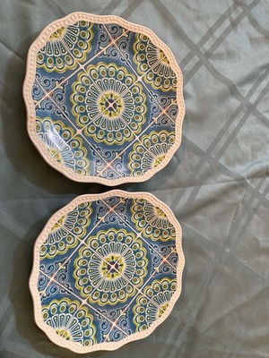 2 Pier 1 Imports Atlas square salad luncheon plates 8 1/2