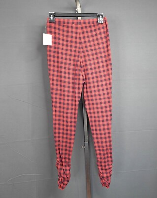 BP Womens Leggings Small Red Buffalo Plaid Stretch Flannel Lounge Cozy Cabin NEW-image
