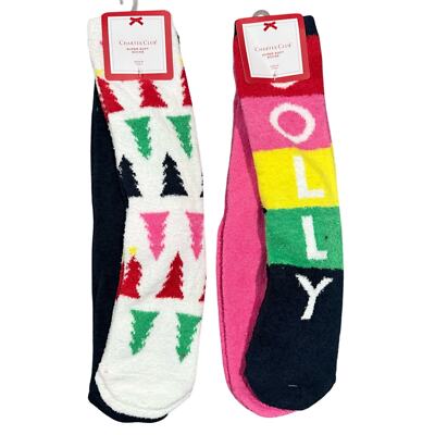 Charter Club 4 Pair Super Soft Cozy Holiday Christmas Crew Socks -image