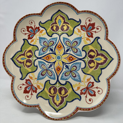 Pier One 9” Tapestry Salad Dessert Plate-image