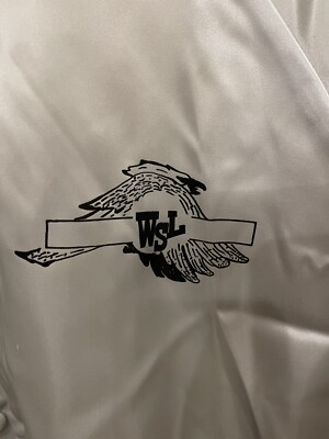 Vintage West Ark Satin Snap Jacket West Side Lounge Newton IL Adult Large Silver-image