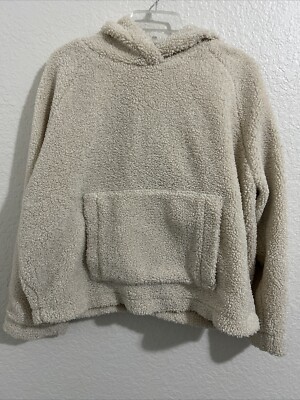 Vince Womens Cozy Faux Sherpa Hoodie Large $284 MSRP-image