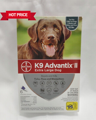 K9 Advantix II flea and tick prevention for dogs large over 55lbs, 6 Doses-image