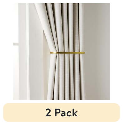(2 pack) Better Homes & Gardens Brass Curtain Holdbacks, Set of Two,Traditional-image