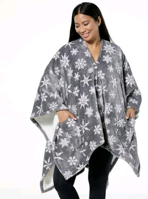 Warm & Cozy Heated Angel Wrap Snowflake Pattern 50in. x 64in.-image