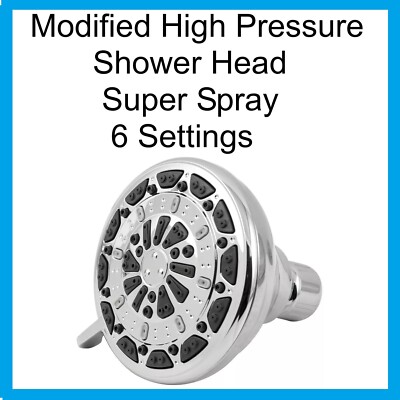 High Pressure Shower Head Modified Over 10gpm 6 Settings Super Spray 71 Holes-image