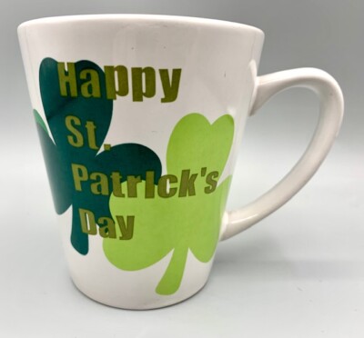 Happy St. Patrick's Day Clover Design Coffee Tea Mug by Deluxe Imports Cute-image