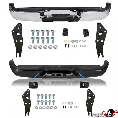 Complete Chrome/ Black Rear Bumper Assembly Steel For Toyota Tacoma 2005-2015-image
