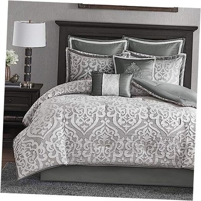 Odette Cozy Comforter Set Jacquard Damask Medallion Design - Modern All -image