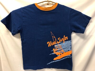 WIND SURFER Boys Vintage Ringer Tee T-Shirt YOUTH 10 Blue/Orange Talbots Kids-image
