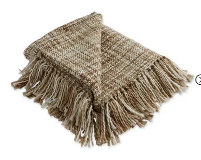 New 50x60 Variegated Acrylic Throw Blanket Stone - Design Imports: Cozy For Couc-image