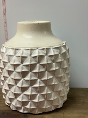 White 3D x Design Terracotta Clay 8in Vase New Pier 1 Imports-image