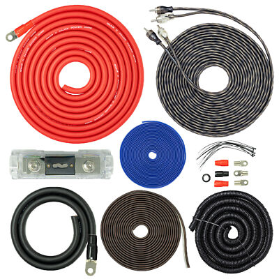 SoundBox PCK0, 0 Gauge Amp Kit Complete Amplifier Install Wiring Cables - 7500W-image