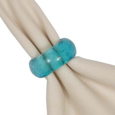 Design Imports Sea Glass Napkin Rings, Medium Blue (750108B)-image