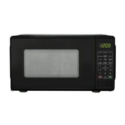 Mainstays 0.7 Cu ft Countertop Microwave Oven, 700 Watts, Black-image