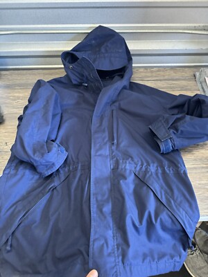 VTG Eddie Bauer Windbreaker Jacket Mens Large Blue Full-image