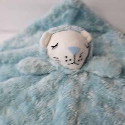Manhattan Kids Security Blanket Lion Aqua  Sleepy Eyes W/Mane Rosetta Swirl Cozy-image