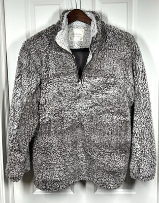Altar'd State Sherpa Fuzzy 1/4 Zip Sweater Pullover Top Women’s Small S-image