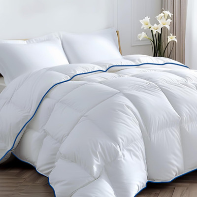 Lightweight White down Alternative Comforter Soft, Fluffy, and Cozy All Season B-image