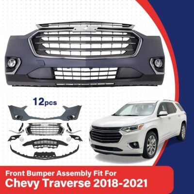 For Chevy Traverse 2018-2021 Front Bumper Cover Grille Assembly Kit Complete-image