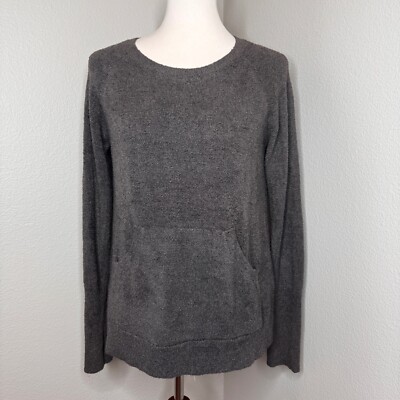 BAREFOOT DREAMS Kangaroo Pocket Pullover #914 SM Gray Cozy Chic Lite Loungewear-image
