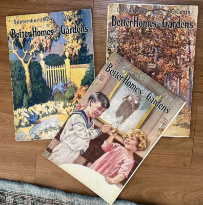 VTG 3 Better Homes & Gardens 1924 September November October 1920's 20's lot-image