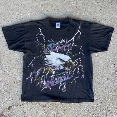 Vintage American Thunder Feel The Wind Kanye Mens Adult Shirt Size XL-image