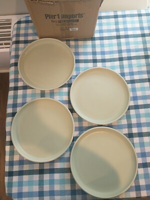 Pier 1 Imports Stoneware Salad Plates 8.75 Inches Pale Green-image