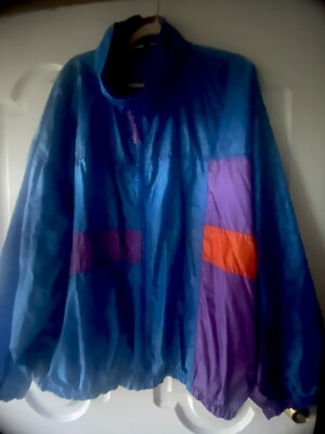 90's Vintage Size XL ProSpirit Nylon Multi Color Windbreaker Track Jacket EUC-image