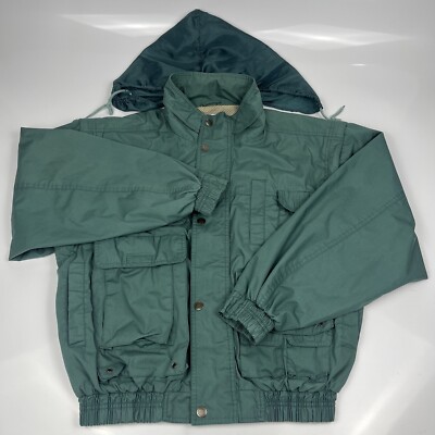 Vintage 90s Robert Edwards Green Military Style Hunting Jacket Coat Men's Large-image