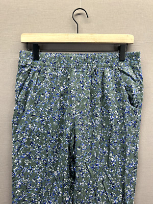 Jessica Simpson Womens Green Pants Floral Elastic Waist Size Small-image