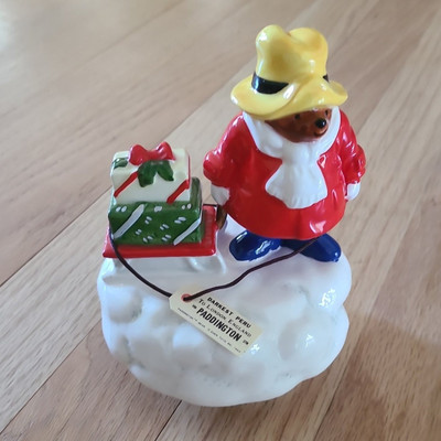 Paddington Bear Schmid Japan 1983 Christmas Music Wind-Up Vintage Collectible-image