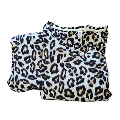 So Leopard Print Cozy Pajama Set Women Large-image