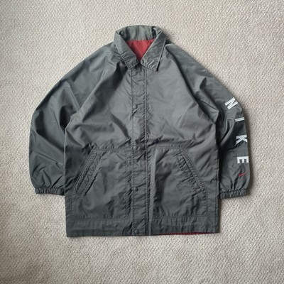 90s Vintage Nike Windbreaker Jacket Men’s L Tan Red -image