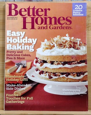 Better Homes and Gardens NOV 2011 Easy Holiday Baking. Handmade Holiday Gifts-image