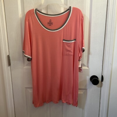 Secret Treasures Women's Plus Size Knit Sleep Short Sleeve Shirt XL 16/18 NWT-image