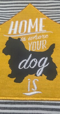 Design Imports Kitchen Towel Gray Stripe Westie 