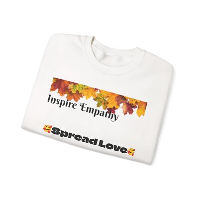 Inspire Empathy Spread Love Cozy Sweatshirt for sitting in front of a fireplace -image