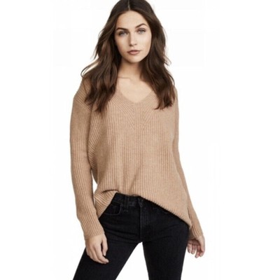 Madewell Womens Woodside Merino Wool V-neck Pullover Sweater Size XS in Beige-image