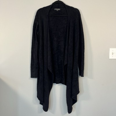Barefoot Dreams Bamboo Chic LiteWeekend Long S/M Open Cardigan Black Cozy Soft-image