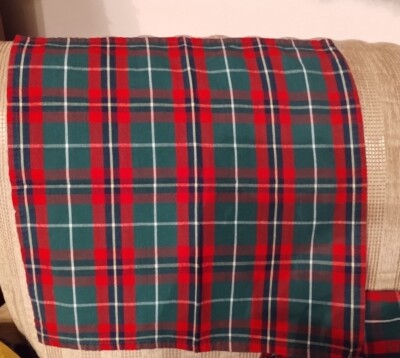 4 HANDLOOMED For PARK IMPORTS Holiday Red Plaid Dinner Napkins 17 3/4