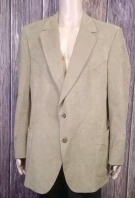 Doncaster Original Men's 50L vintage Faux-Suede Jacket Blazer, Dark Tan Beige-image
