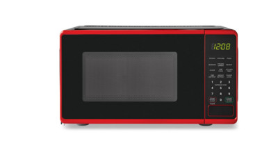 Mainstays 0.7 Cu ft Countertop Microwave Oven, 700 Watts, Red-image
