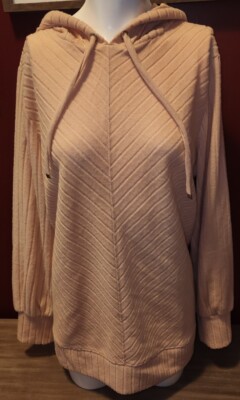 NWT Women's Nine West Cozy Hoodie Tunic L Large Sweater Soft Top-image